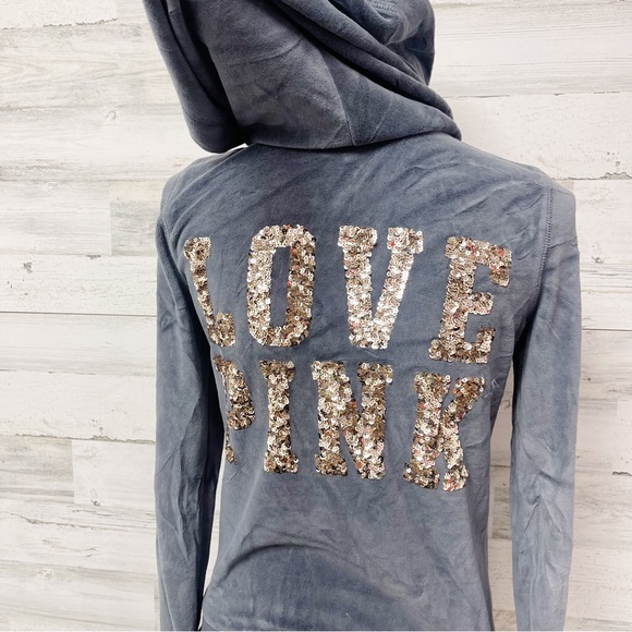 Sweat Victoria's Secret Rose Avec Paillettes Sur Les Manches - Taille M